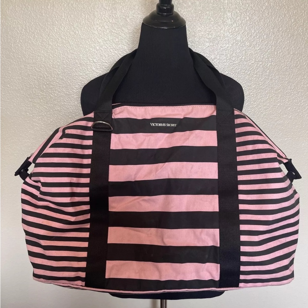Victoria's Secret Pink and Black Striped Women's tote Bag